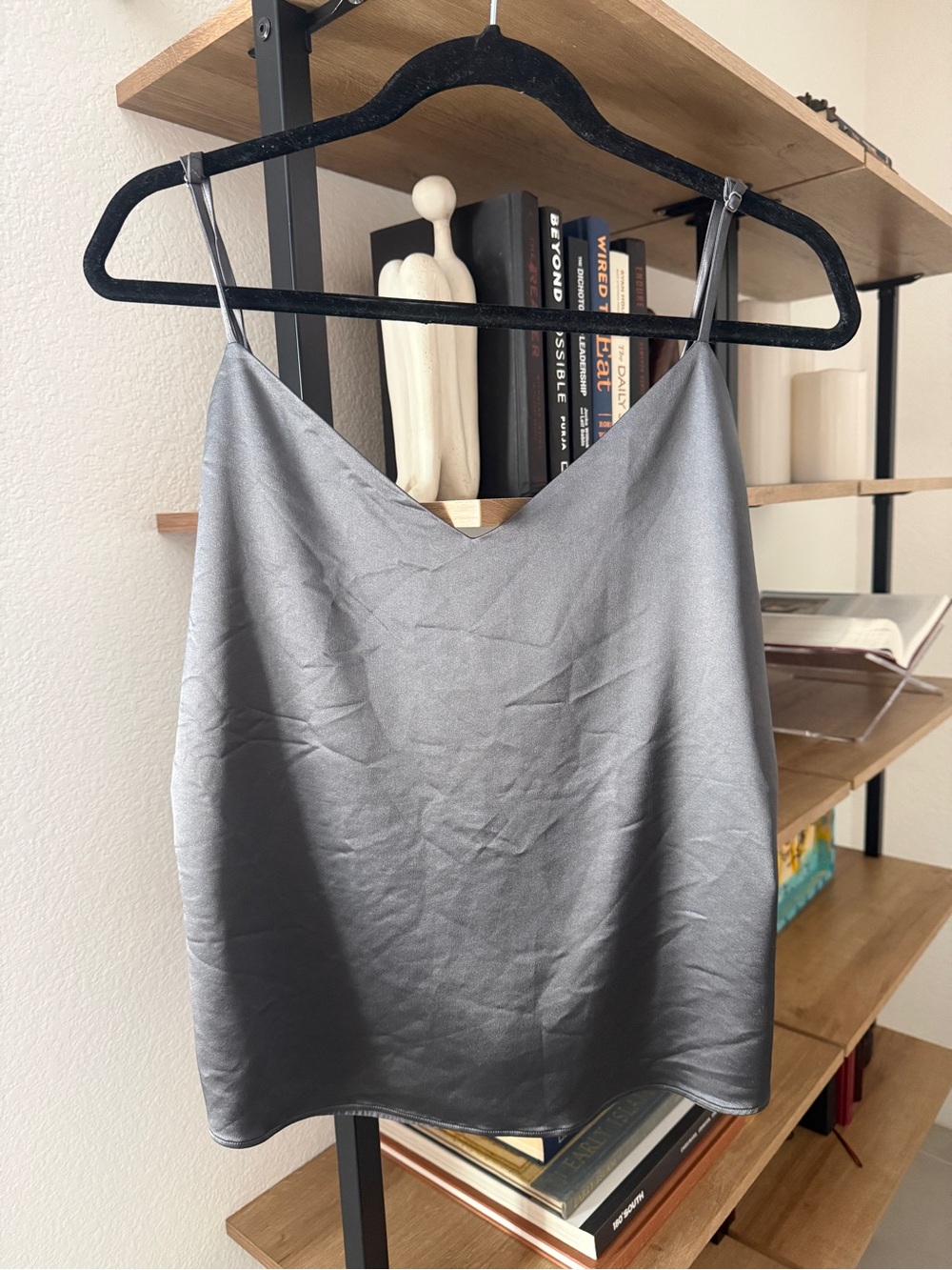 Silver gray satin camisole by L’AGENCE